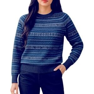 J. Crew Alpine Fair Isle Lambswool Crewneck Sweater Size XS